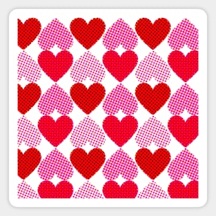 Coloured Dot Hearts Magnet